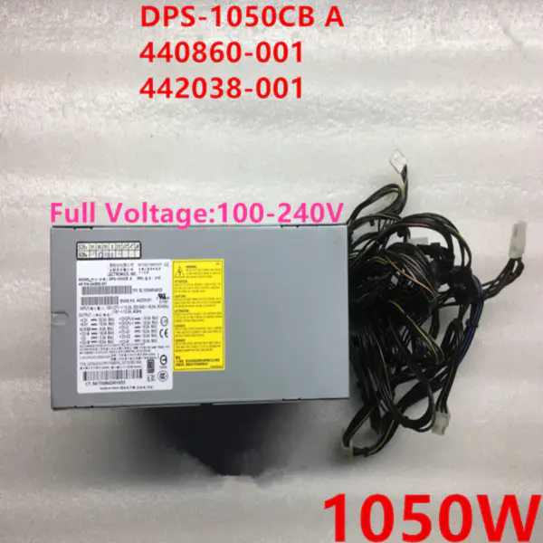 Zdroj napájení pro pracovní stanice HP XW9400 XW8600 1050W Spínaný zdroj napájení DPS-1050CB A 440860-001 442038-001