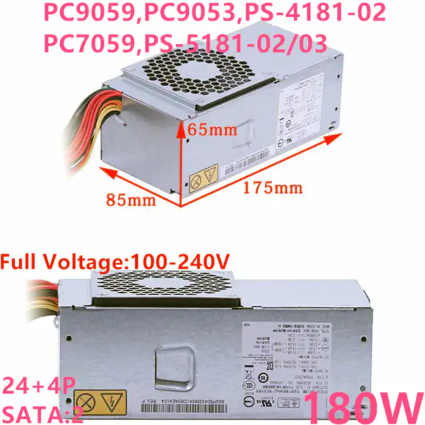 Zdroj napájení pro Lenovo TFX S515 520 S505z S525 S5r6 A2620F 180W PC9059 PC9053 PS-4181-02 PC7059 PS-5181-03