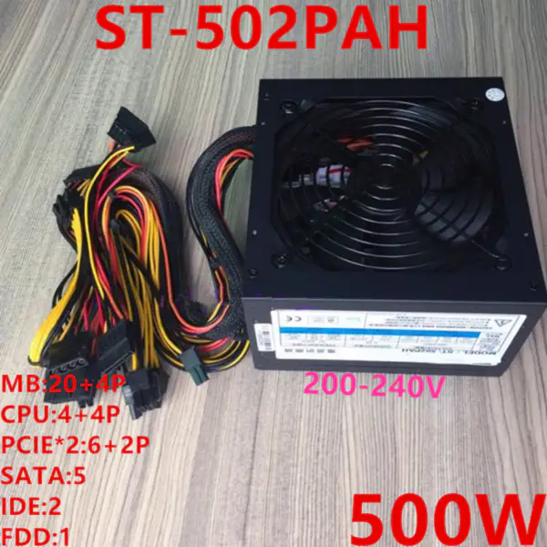 Napájecí zdroj pro Seventeam R9 490 550 560 650 710 720 730 740 940 1030 1050 1060 1070 1080Ti 500W Napájecí zdroj ST-502PAH