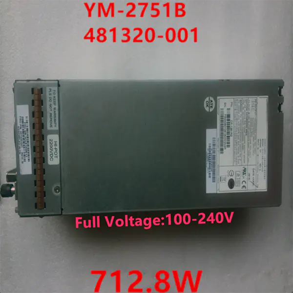 Zdroj napájení pro HP MSA2000 P2000G3 CP-1391R2 712,8W spínaný zdroj YM-2751B 481320-001