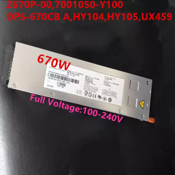 Zdroj napájení pro Dell PowerEdge 1950 670W napájecí zdroj Z670P-00 D670P-S0 7001050-Y100 DPS-670CB A HY104 HY105 UX459 A670P-00