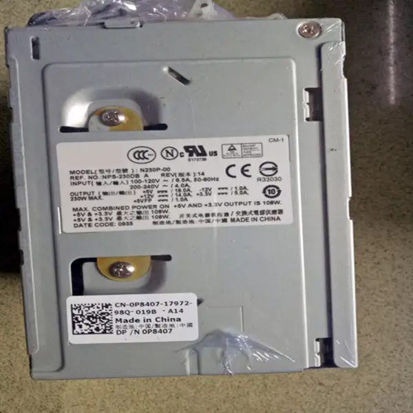 Zdroj napájení pro Dell 520 620 330 915 945 955 965 3100 5100 9100 230W napájecí zdroj L230P-00 N230P-00 H230P-00 NPS-230DB A