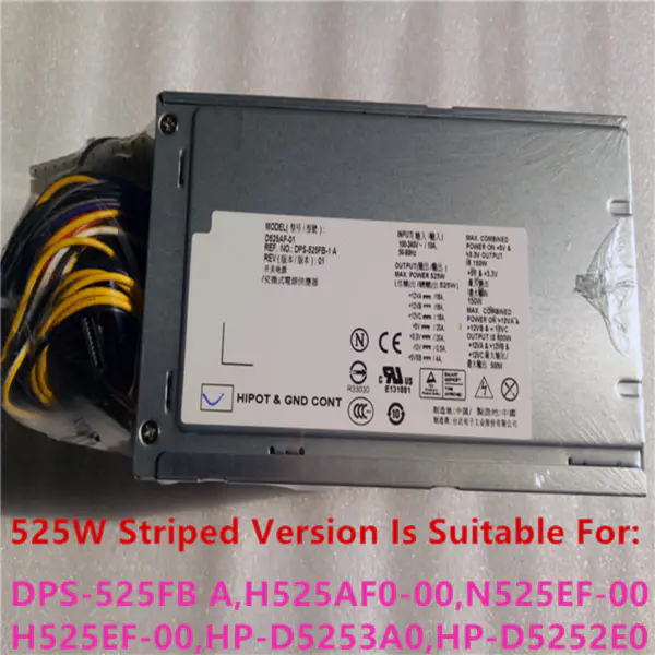 525W DPS-525FB-1 A H525AF-01 D525AF-01 7JVXX V4NC2 M1J3H Zdroj napájení pro Dell T3500 XPS 9100 9000