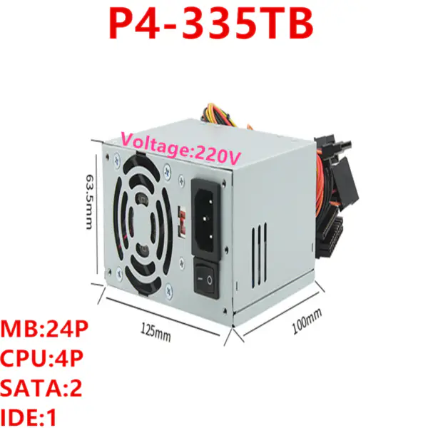 Napájecí zdroj pro DVR R-Senda s jmenovitým výkonem 230 W ve špičce 335 W spínaný zdroj P4-335TB