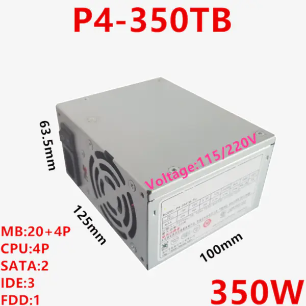 Napájecí zdroj pro R-Senda HTPC Micro DVR s jmenovitým výkonem 250W ve špičce 350W spínaný zdroj P4-350TB