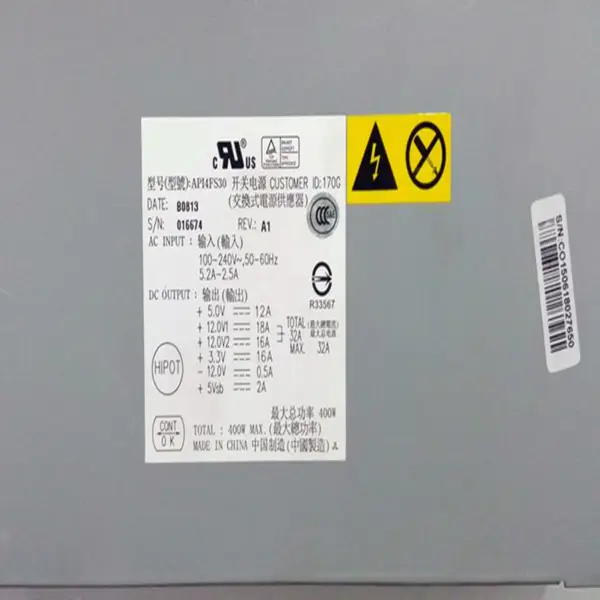Zdroj napájení pro Asus Acbel 1U RS120-E3 TAITO2 400W spínaný zdroj API4FS30