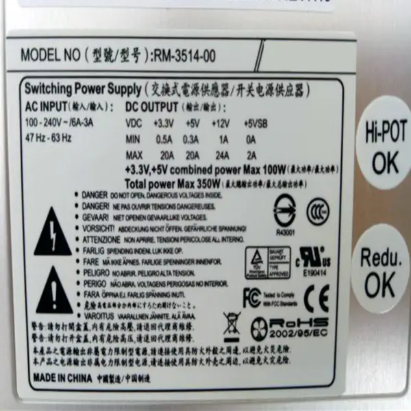 Zdroj napájení pro spínaný zdroj FSP 350W RM-3514-00