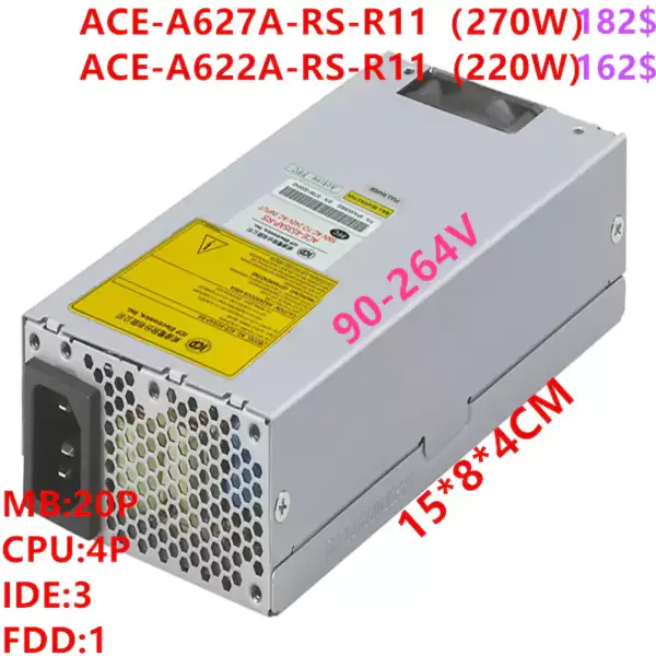 IEI FLEX 1U 270W/220W napájecí zdroj ACE-A627A-RS ACE-A627A-RS-R11 ACE-A622A-RS ACE-A622A-RS-R11