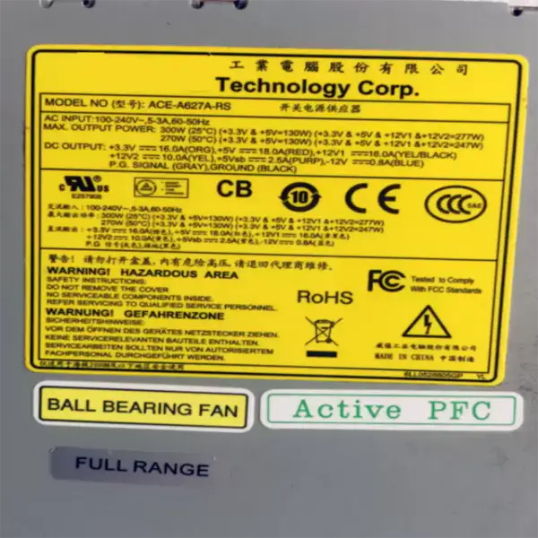 IEI FLEX 1U 270W/220W napájecí zdroj ACE-A627A-RS ACE-A627A-RS-R11 ACE-A622A-RS ACE-A622A-RS-R11