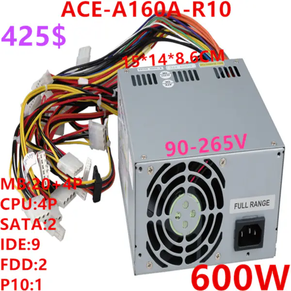 Zdroj napájení pro IEI ATX 600W spínaný zdroj ACE-A160A-R10 ACE-4860AP-R11-RS