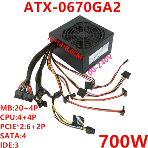 Zdroj napájení pro Enhance ATX 700W spínaný zdroj ATX-0670GA2