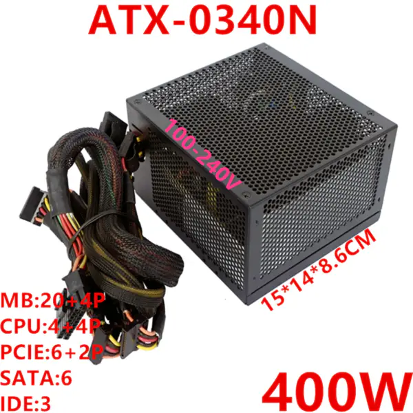 Zdroj napájení Enhance 0 dB 0 Noise No Fan Mute 400W Switching Power Supply ATX-0340N