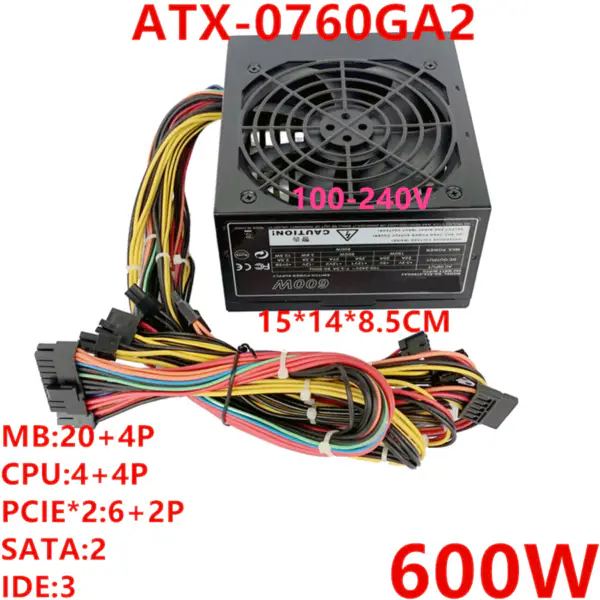 Zdroj napájení pro Enhance ATX 600W spínaný zdroj ATX-0760GA2 ATX-0660AG2
