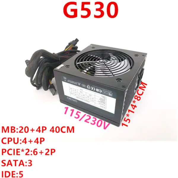 Napájecí zdroj pro Andyson Mute Power Supply s jmenovitým výkonem 450 W ve špičce 530 W spínaný zdroj G530