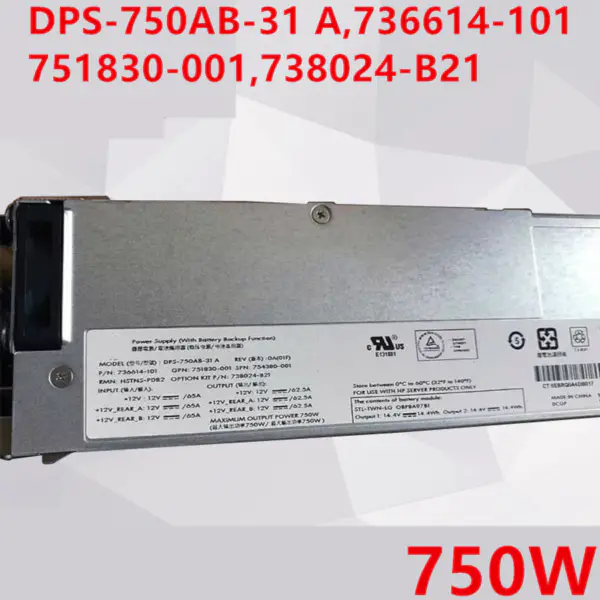 Zdroj napájení pro HP G9 750W spínaný zdroj DPS-750AB-31 A 736614-101 751830-001,738024-B21