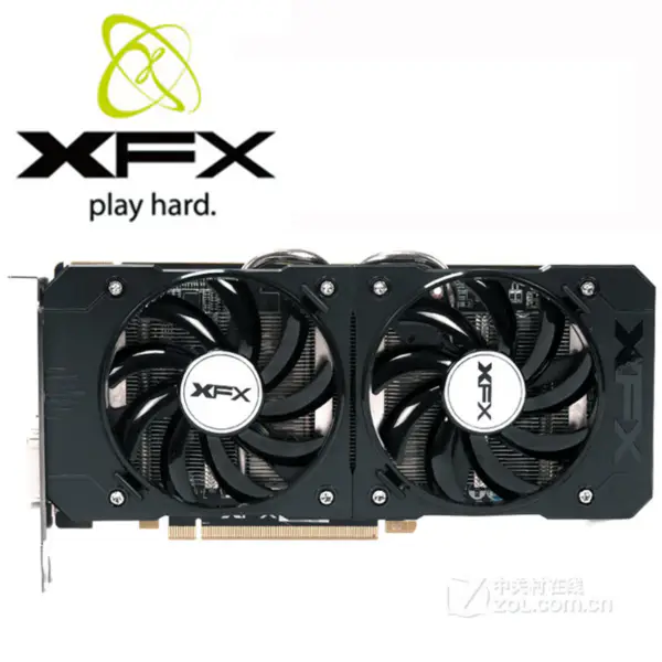 XFX R9370 2GB Grafická karta 256Bit GDDR5 Grafické karty pro karty AMD R9 300 series R9 370 2GB Radeon R9 370 2G HDMI DVI Used