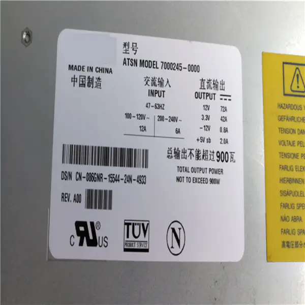 Zdroj napájení pro Dell PowerEdge 6650 900W spínaný zdroj 7000245-0000 86GNR