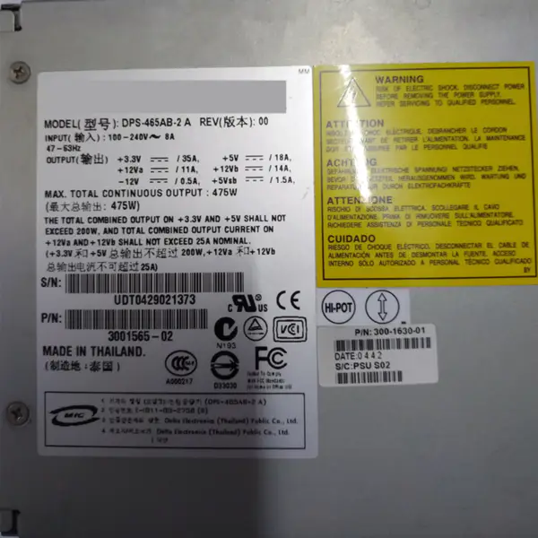 Zdroj napájení pro Sun Blade2500 B2500 475W spínaný zdroj DPS-465AB-2 A 300-1630-01 300-1565