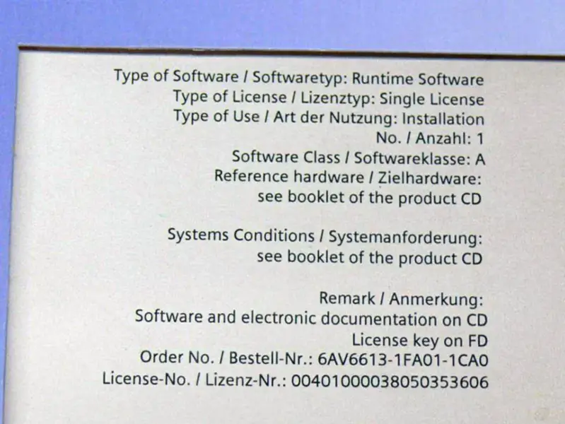 Siemens 6AV6613-1FA01-1CA0