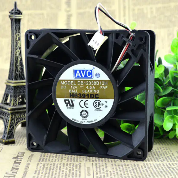 AVC 12CM 12038 12V 4,5A ventilátor DB12038B12H 3-vodičový