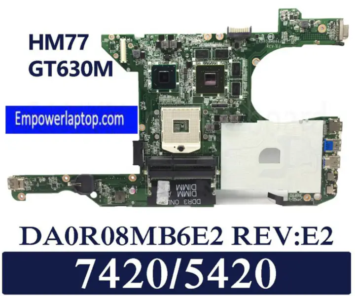 DA0R08MB6E2 REV:E2 Základní deska pro notebooky Dell 5420 7420 Test originální základní desky HM77 GT630M