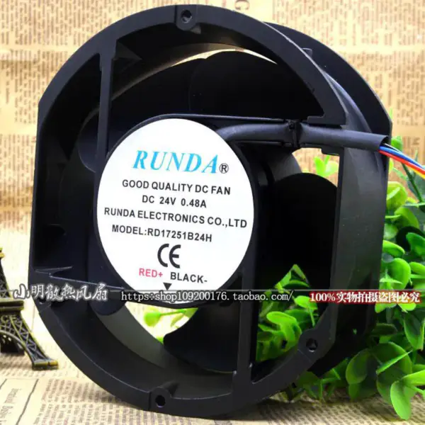 Ventilátor RUNDA RD17251B24H 24V 0,48A 17CM