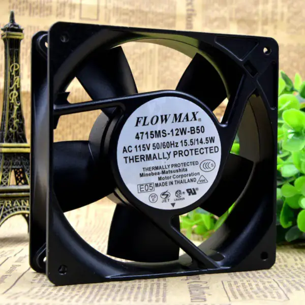 FLOW MAX 4715MS-12W-B50 4715MS-12T-B50 Ventilátor 115V 12CM