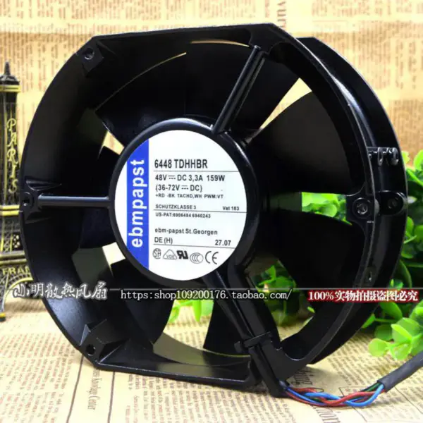 EBMPAPST 17,2*15*5,1 cm ventilátor 6448TDHHBR 48V 159W