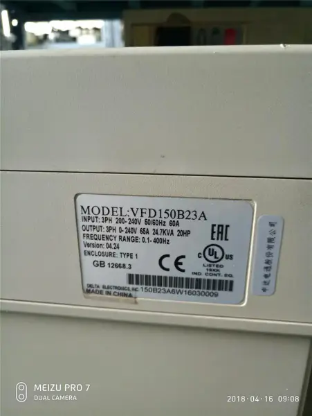 Delta B série 15KW VFD150B23A