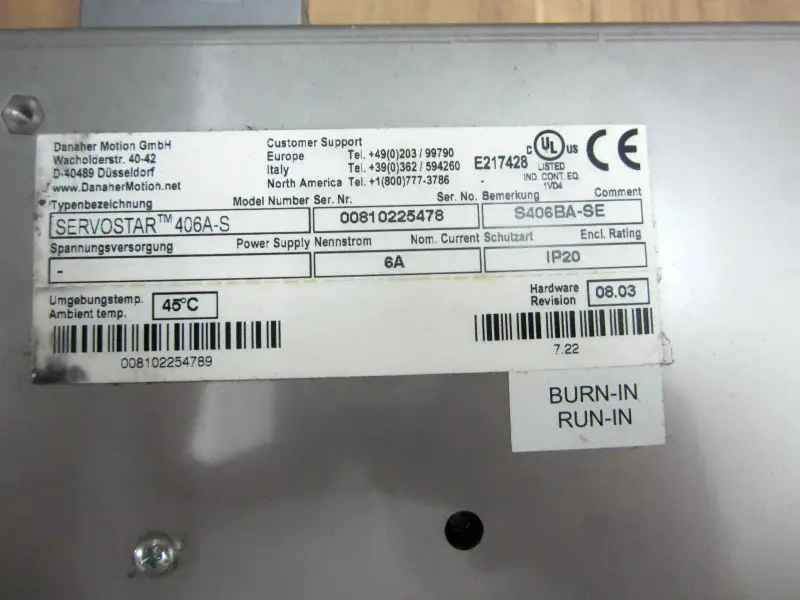 KOLLMORGEN 406A-S S406BA-SE