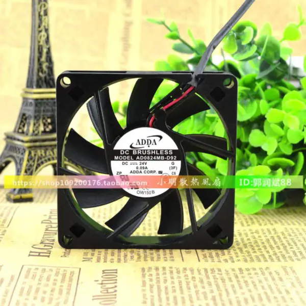 ADDA 8CM AD0824MB-D92 24V 0,09A 3-vodičový ventilátor