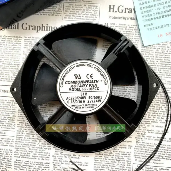 FP-108CX-S1-B 220V 0,16A 24W 16238 15038 ventilátor