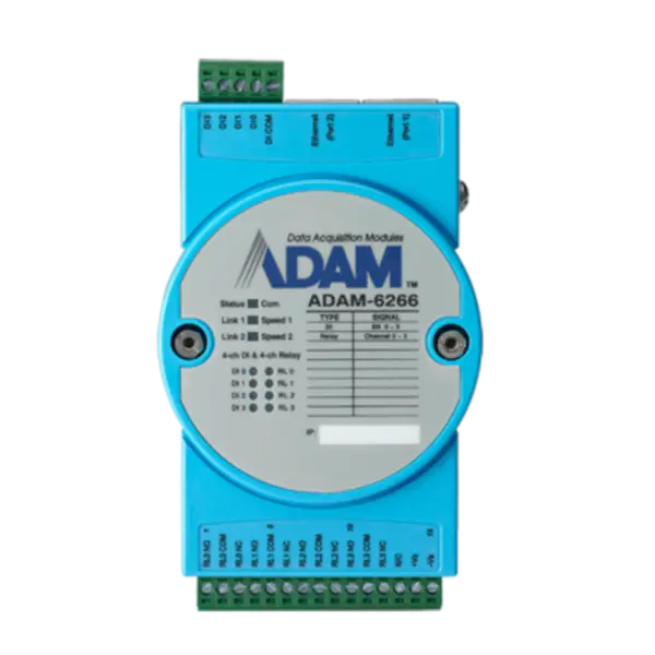 Advantech 4kanálový reléový výstup Modbus TCP Module se 4kanálovým DI ADAM-6266-AE
