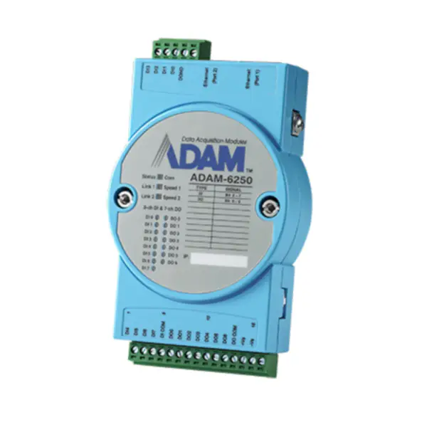 Advantech ADAM-6250-B 8DI/7DO IoT Modbus/SNMP/MQTT 2Ports Ethernet Remote I/O Místo ADAM-6250-AE
