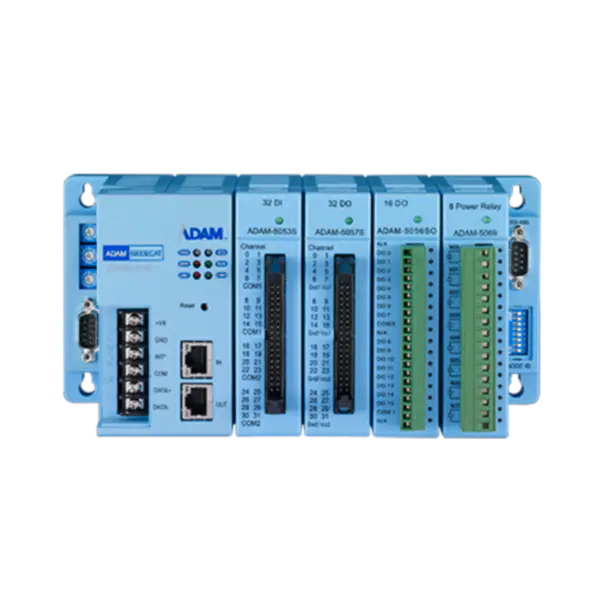 Advantech 4-slotový distribuovaný vysokorychlostní I/O systém pro EtherCAT ADAM-5000/ECAT-AE importér