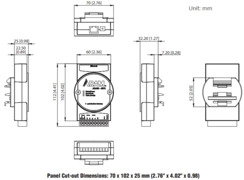 Advantech ADAM-4572-CE 1portová brána Modbus