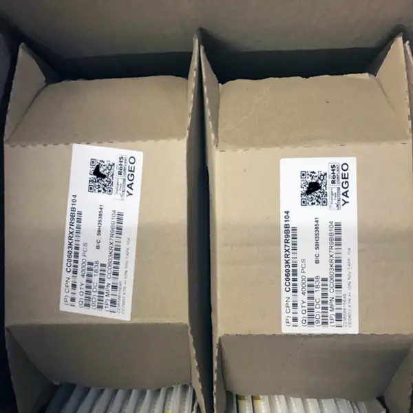 Čip integrovaného obvodu SMD MLCC Kondenzátor Cap Ceramic 0,1uF 50V X7R 10% Pad SMD 0603 125 CC0603KRX7R9BB104
