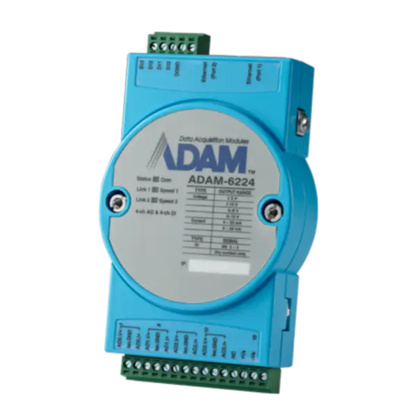 Advantech ADAM-6224-AE 4kanálový izolovaný analogový výstup Modbus TCP Module