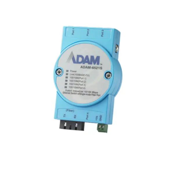 Advantech ADAM-6521S-AE 4FE+1FE SC Single-mode Unmanaged Ethernet Switch Flexibilní montáž