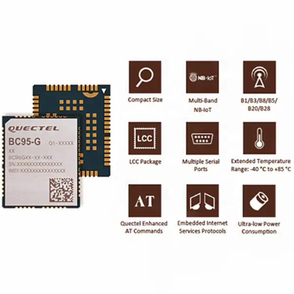 Quectel Multi-band LTE NB-IoT LPWA Module BC95-G Podpora nízké spotřeby energie Ultra kompaktní modul BC95-G