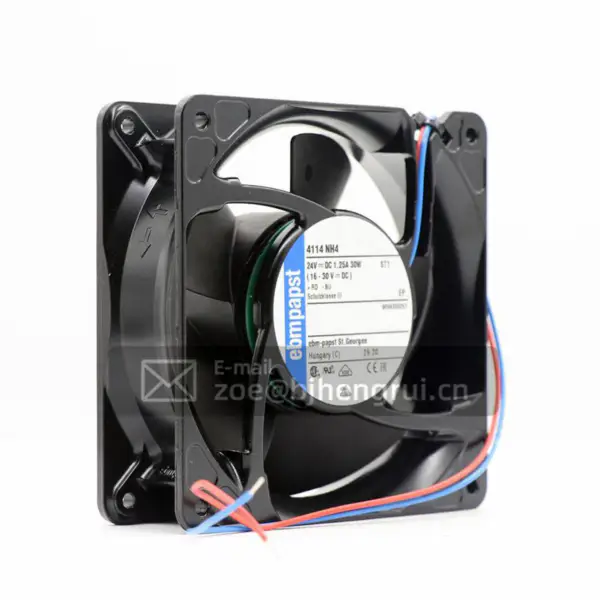 4114NH4 119 x 119 x 38mm 24 V DC axiální kompaktní ventilátor průtok vzduchu 355m3 /h 6800 ot/min ebmpapst chladicí ventilátor