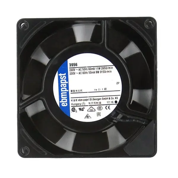 velikost 92 x 92 x 25 mm 3956 230 V AC kompaktní axiální ventilátor průtok vzduchu 75m3/h 2700 ot/min Ebm papst chladicí ventilátor