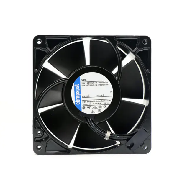 velikost 127 x 127 x 38mm 230 V ac průtok vzduchu 180m3/h 2750 ot/min 5958 ebmpapst chladicí ventilátor