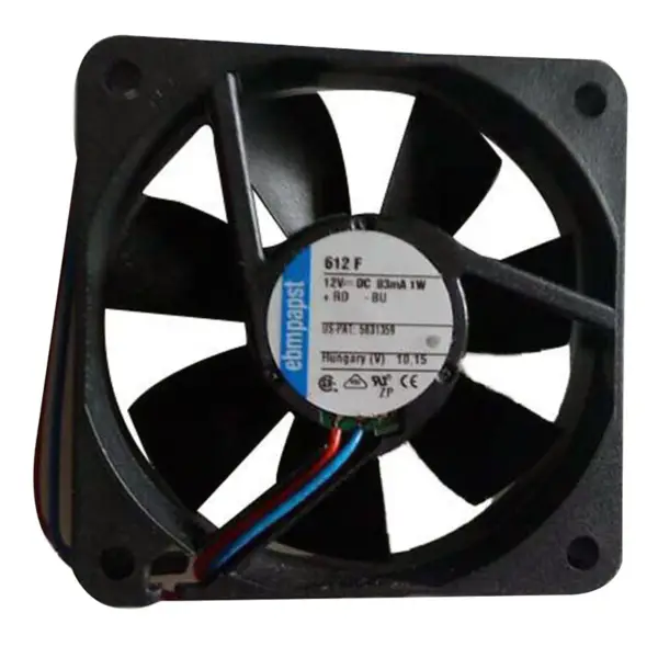 Ebmpapst Velikost 60 x 60 x 15 mm 12 V DC průtok vzduchu 29 m3/h 3900 ot/min 612F chlazení Axiální ventilátor