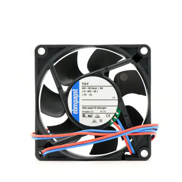 velikost 70x70x15mm 24 V DC průtok vzduchu 44m3/h 5300rpm 714F axiální ventilátor Ebmpapst chladicí ventilátor
