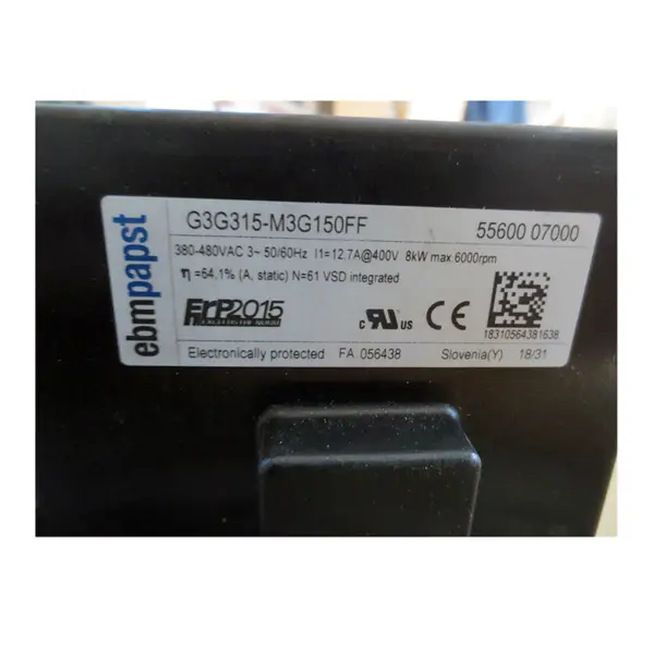 Ebm papst G3G315-M3G150FF 55600.07010 50/60HZ 400V odstředivý ventilátor plynového kotle G3G315-M3G150FF 55600.07000