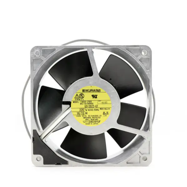 Japonsko STYL US12D22-GT 12038 220V 120*120*38MM 16/15W Hliníkový rám Železné listy Ventilátor odolný vůči vysokým teplotám