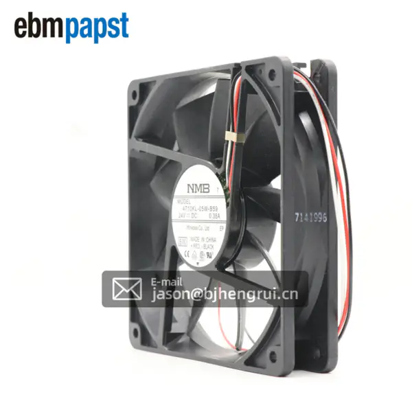 NMB-MAT 4710KL-05W-B59 Ventilátor s axiálním prouděním 24V 0,38A 120*120*25MM Třívodičový ventilátor pro chlazení skříní