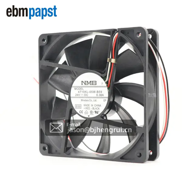NMB-MAT 4710KL-05W-B59 Ventilátor s axiálním prouděním 24V 0,38A 120*120*25MM Třívodičový ventilátor pro chlazení skříní