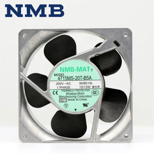 Originální japonský ventilátor NMB-MAT 4715MS-20T-B5A 4715MS-20T-B50 12038 120*120*38mm 200VAC 50/60Hz 15/13W 102CFM Axiální chladicí ventilátor